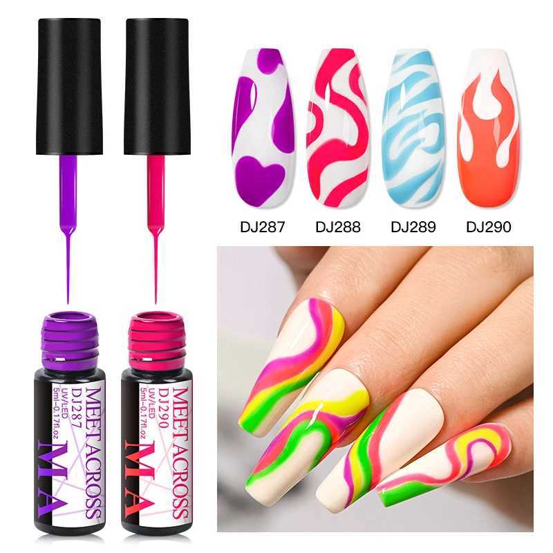 MEET ACROSS 5ML Pull Line Gel Nail Polish 28 Colors UV/LED Gel Drawing Gel Polish DIY Painting Varnish Liner Gel Manicure ToolM240814