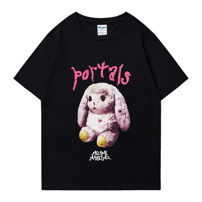 Rabbit Cute Portals Print T-shirt For Oversized Funny Short Sleeve Tees Clothing Women Melanie Martinez Fans Gift T Shirts