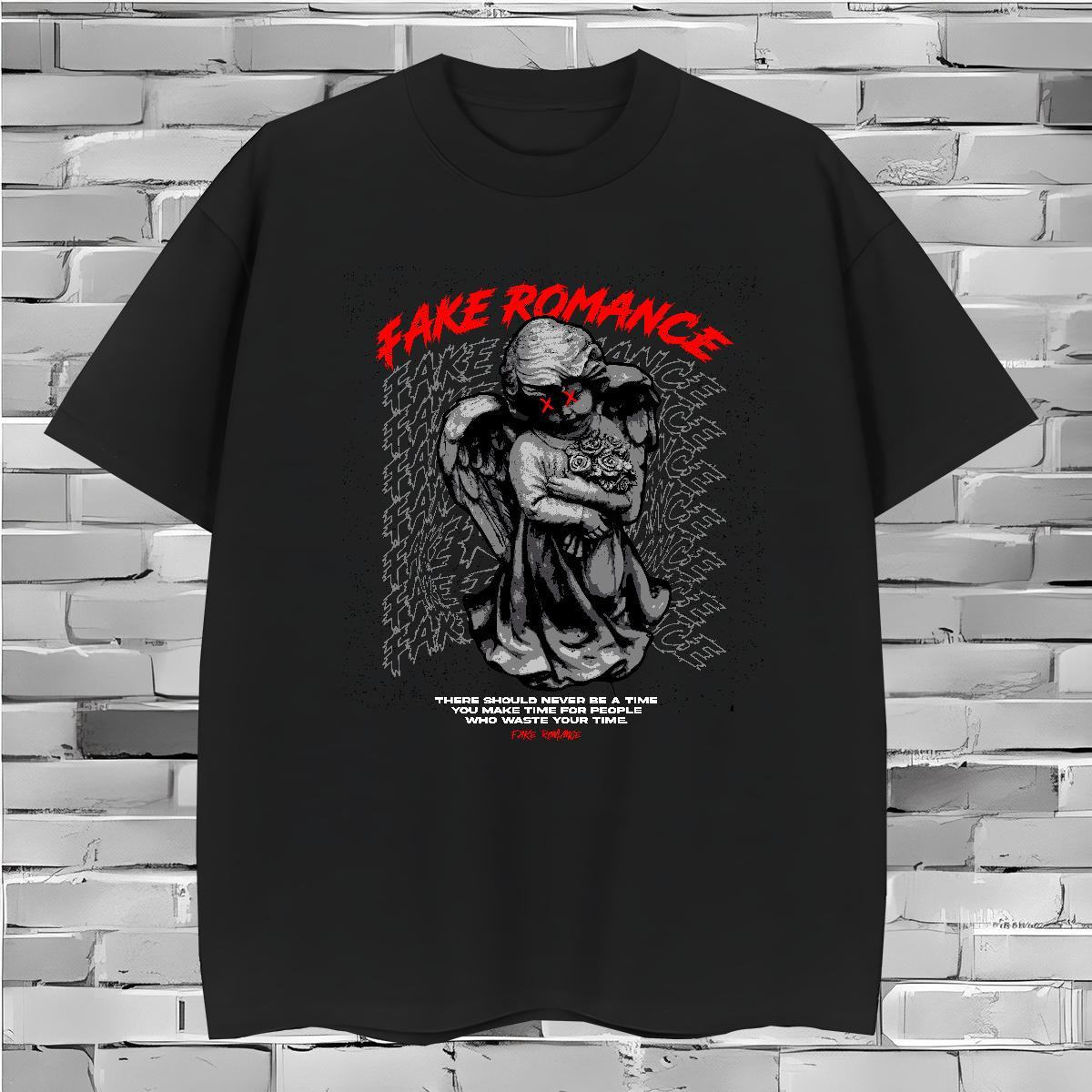 Wholesale portrait T-Shirts Outdoor Couples T Shirts 100% Cotton 230g Free Shipping Breathable Crew Neck Custom Print Oversized Tops Tees