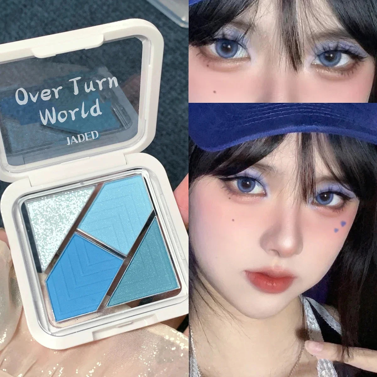 4 Colors Eye Shadow Palette Matte Glitter Green Eyeshadow Blue Pink Black Eye Shadow Pigments Shadow Professional Makeup Palette 240814