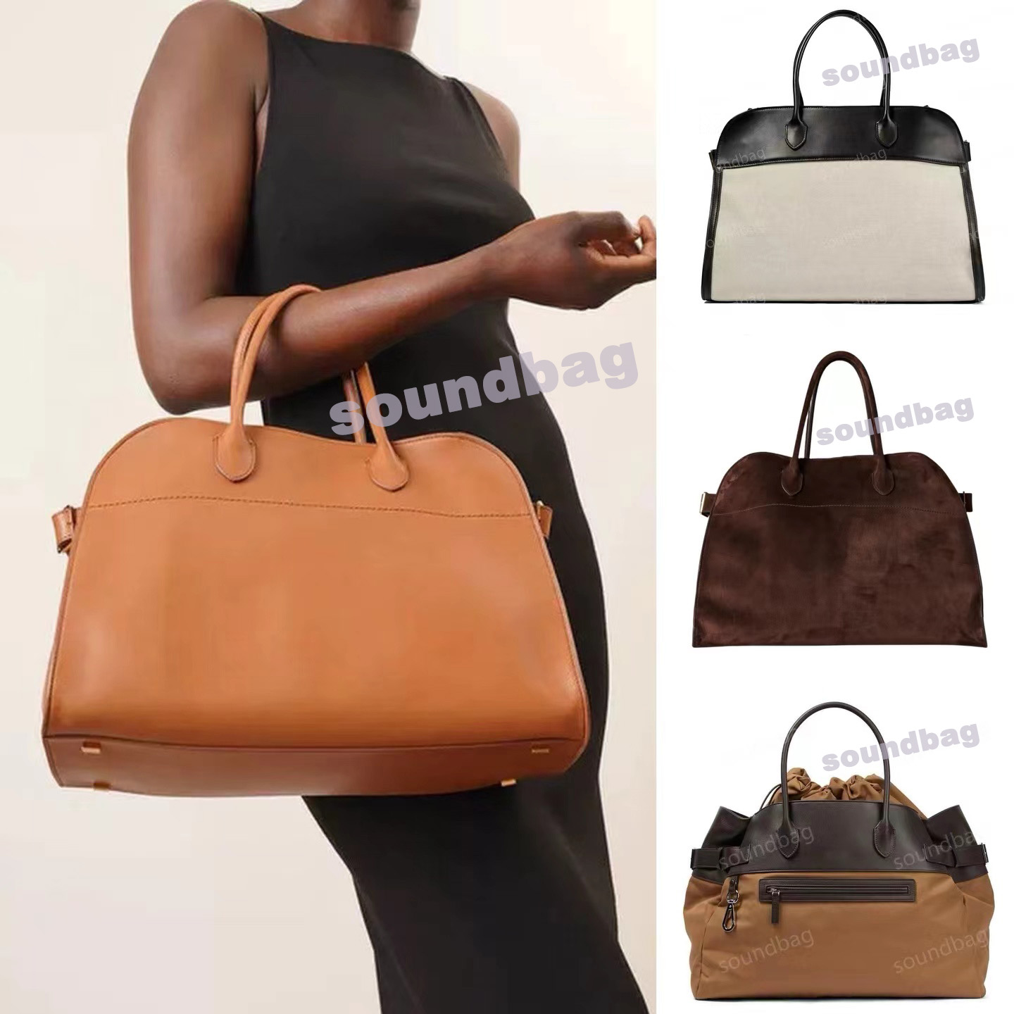 Margaux NYC Minimalist Soft Leather Top Handle Bag Autumn/Winter Exclusive: Suede Tote | Cowhide Designer Genuine Leather Chic Large Capacity Handbag Luxury