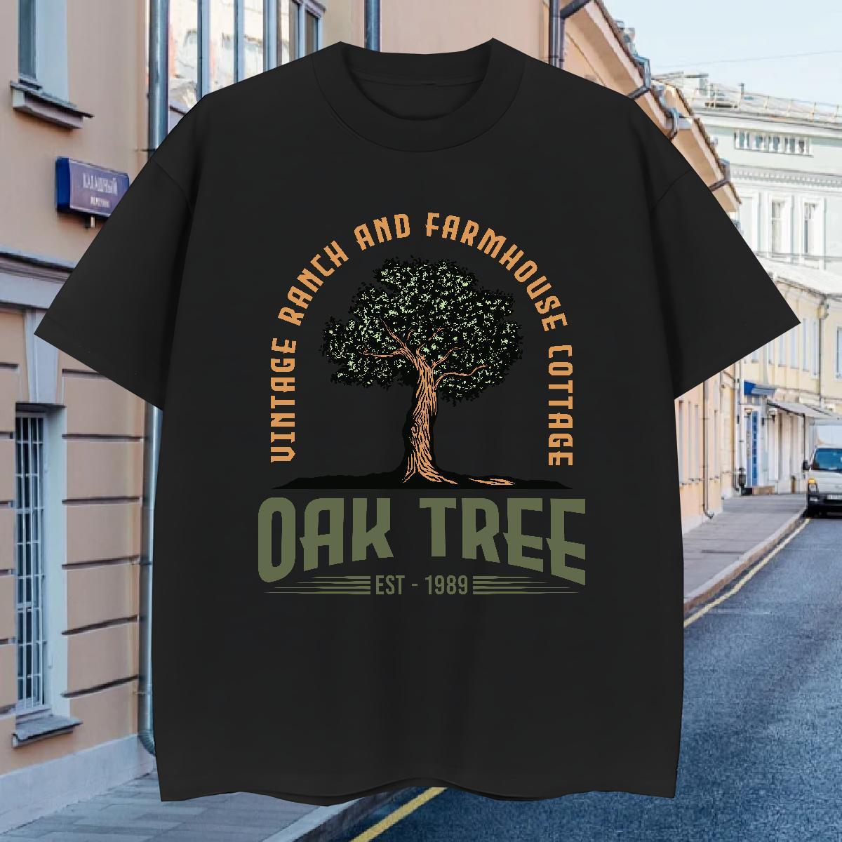 T shirt 230g 100% Cotton tree High Street Hip Hop Round Neck Short Sleeve DIY Men Tees Designer Free Shipping Tops
