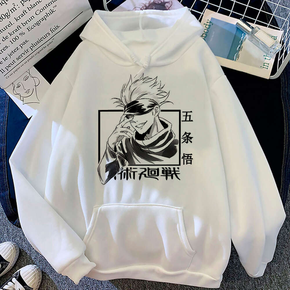 Kaisen Jujutsu Gojou Satoru Anime Hooded Plus Size Hoodie Men Women Sweatshirts Haruku Long Sleeve Streetwear
