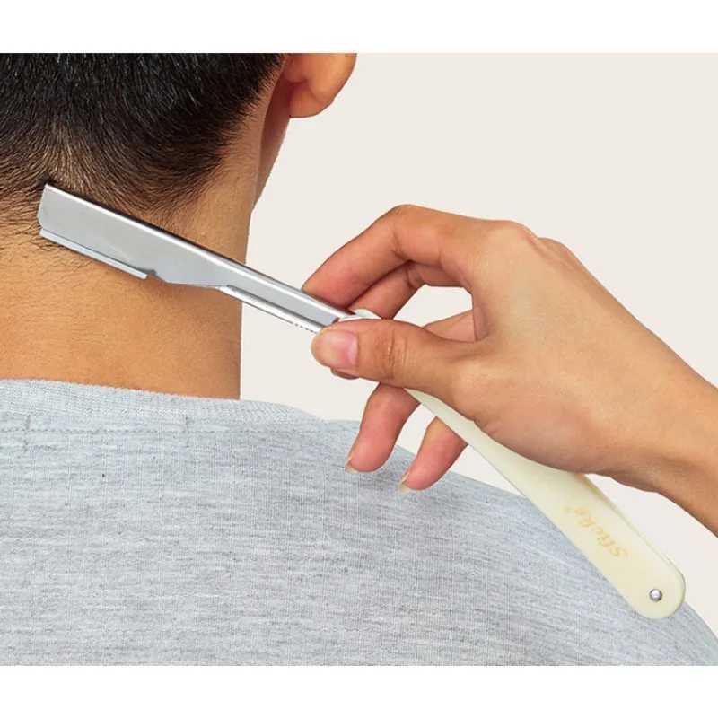 Folding Man Manual Old-fashioned Shaver Profession Hairdresser Shaver Mens Barber Razor Haircut Tools Single-edged BladeM240814