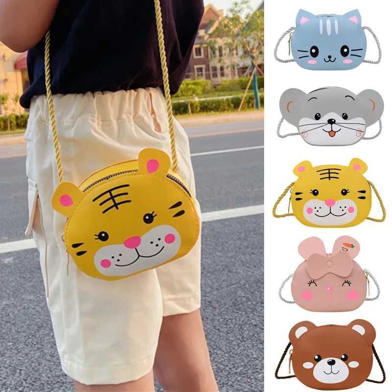 Children girls boys cartoon animal bags cross body design wallets handbags PU leather cute rabbit button shoulder bags W240813