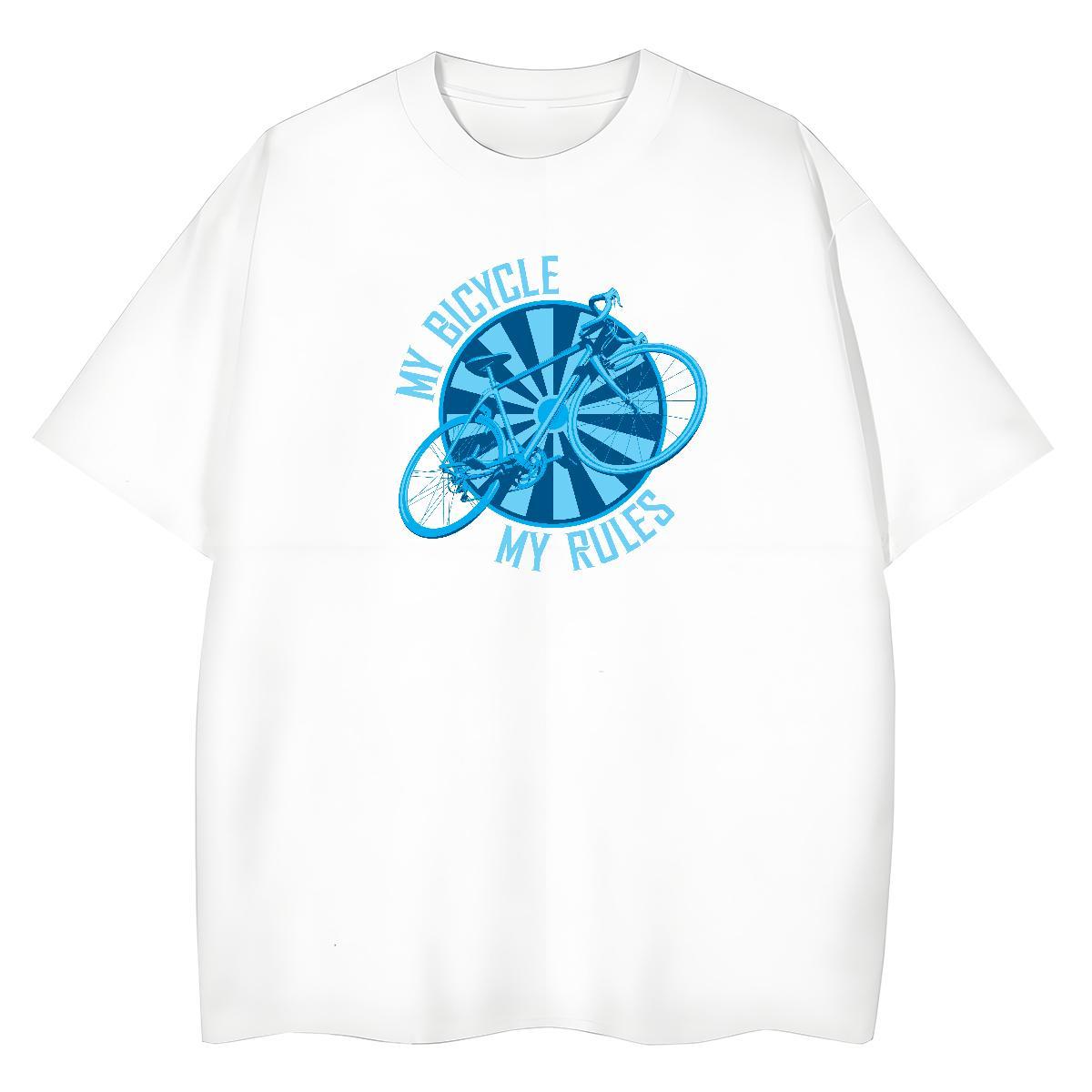 Brand Mens Tshirts High Street Hip Hop 100% Cotton 230g DIY Anime Crew Neck bicycle T Shirts Men Customized Clothings