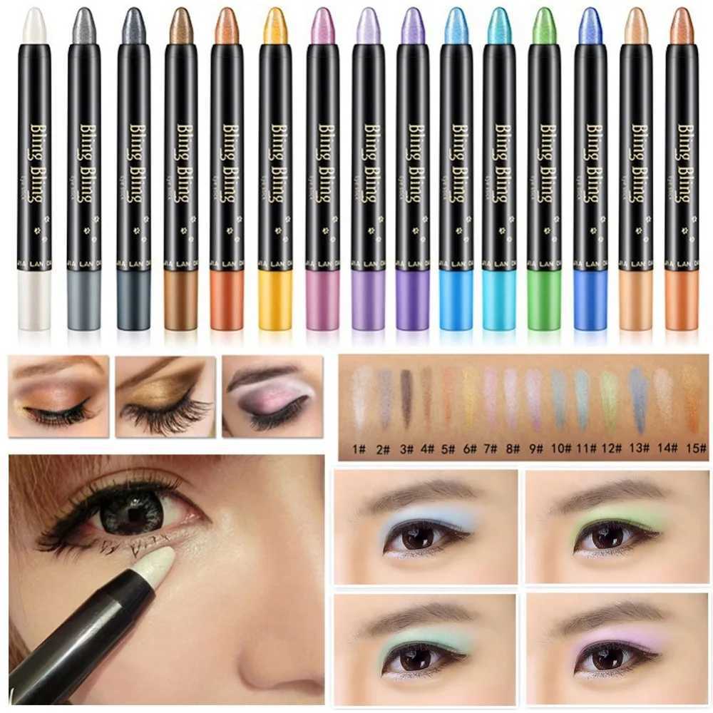 New 1PCS Beauty 15 Different Colors Highlighter Eyeshadow Pencil Cosmetic Glitter Eye Shadow Eyeliner Pen for Women#278651 Y240813
