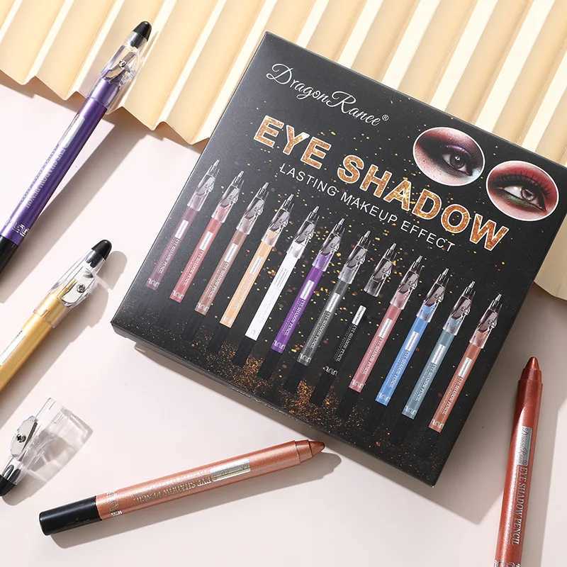 12pcs/set Durable Sweatproof Eyeliner Pencil Eye Shadow Pencil Kit Lasting Eye Liner Pencil Pigment Waterproof Eye Makeup Tools Y240813