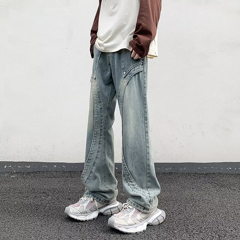 American summer jeans men's versatile design trendy fashion slim casual pants