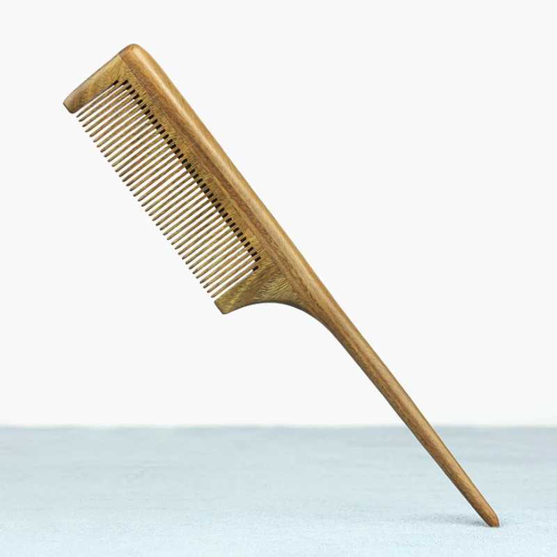 Wooden comb anti-static natural sandalwood comb portable hair salon mouse tail brush hair styling tool hair care hair comb W240813