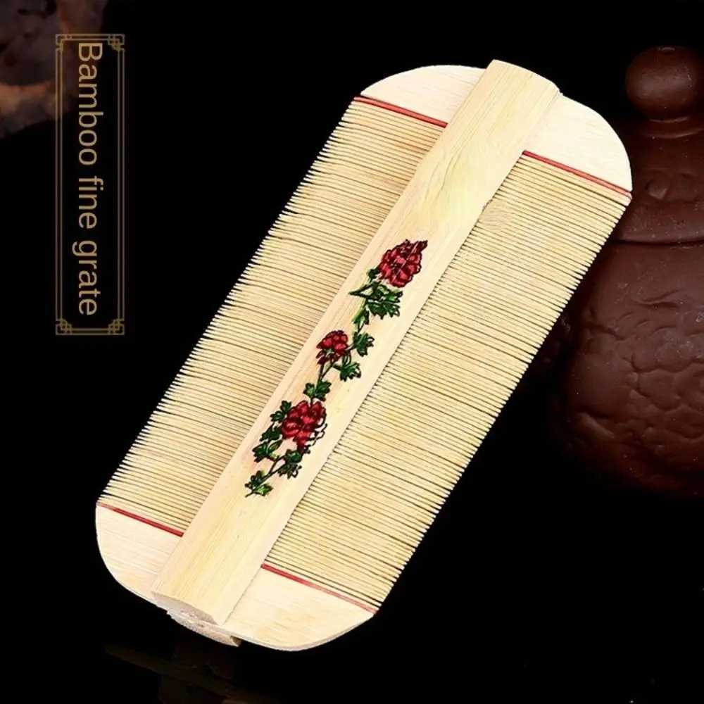 Bamboo natural double-sided hair fine teeth minimal fine teeth comb hair comb ultra density hair comb W240813