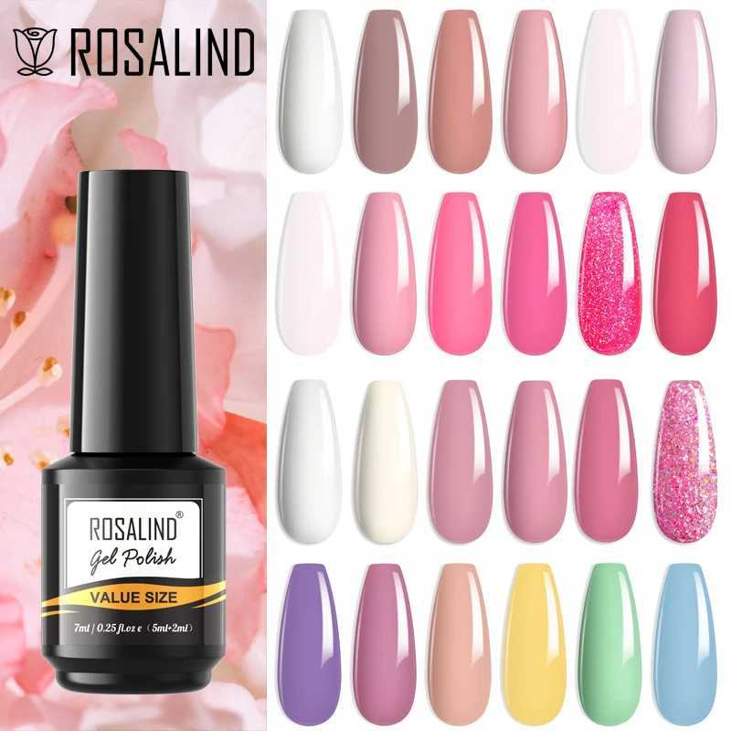 ROSALIND Gel Nail Polish 73 Colors Varnishes Semi Permanent Hybrid Manicure Nails Art Base Top Coat Need Lamp UV Gel PolishM240814