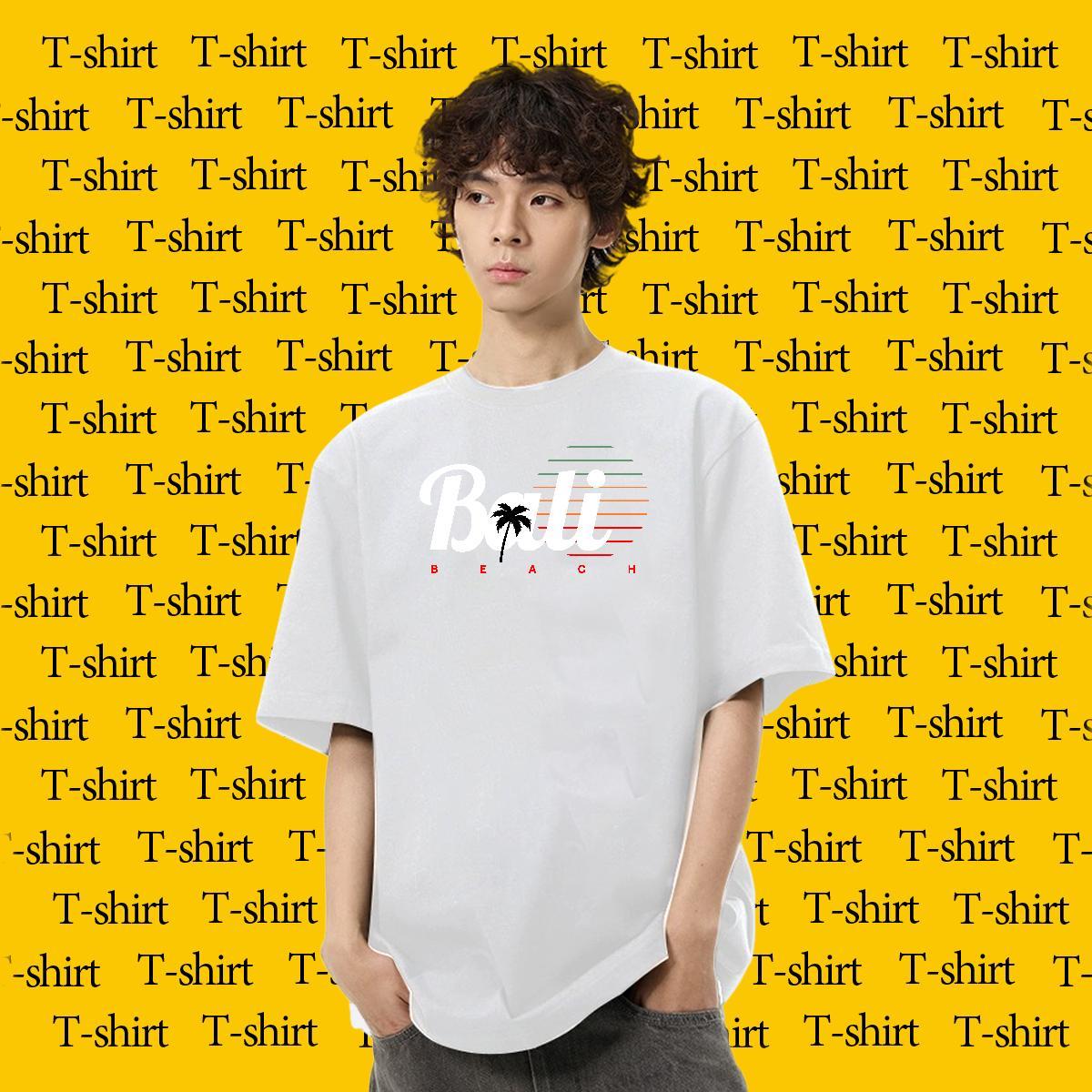 Popular Men Tops Tees Home Outdoor 230g Cotton Black White O Neck Short Sleeves letter Mens T Shirts Casual New Polos