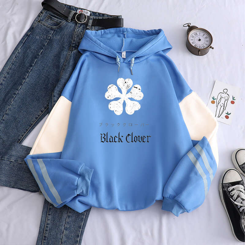 Anime Haruku Manga Black Clover Hoodies Unisex Long Sleeve Hip Hop Streetwear Plus Size Winter Patchwork Men Sweatshirts