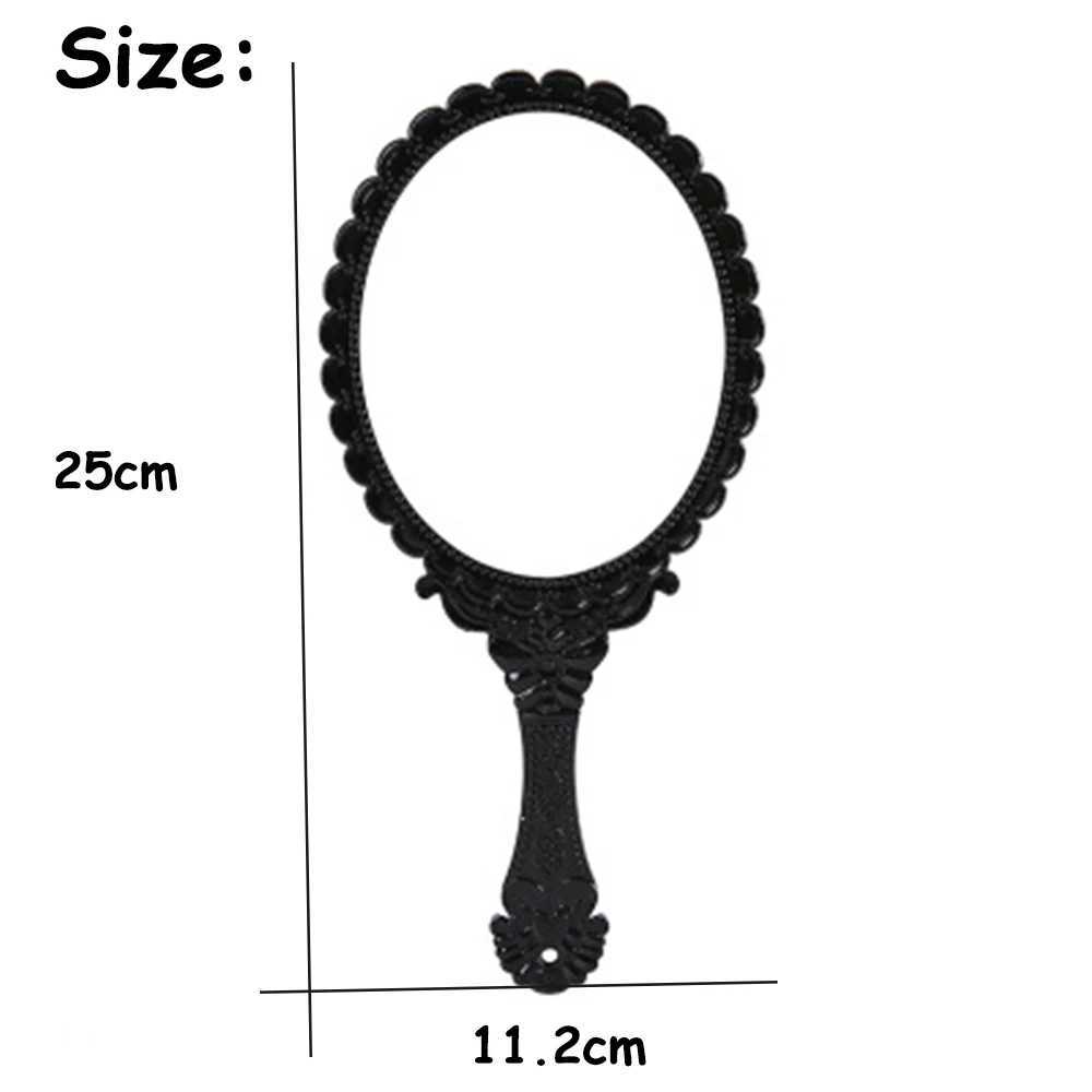 1 piece of retro oval handheld mirror womens standing makeup dress mirror makeup supplies W240813