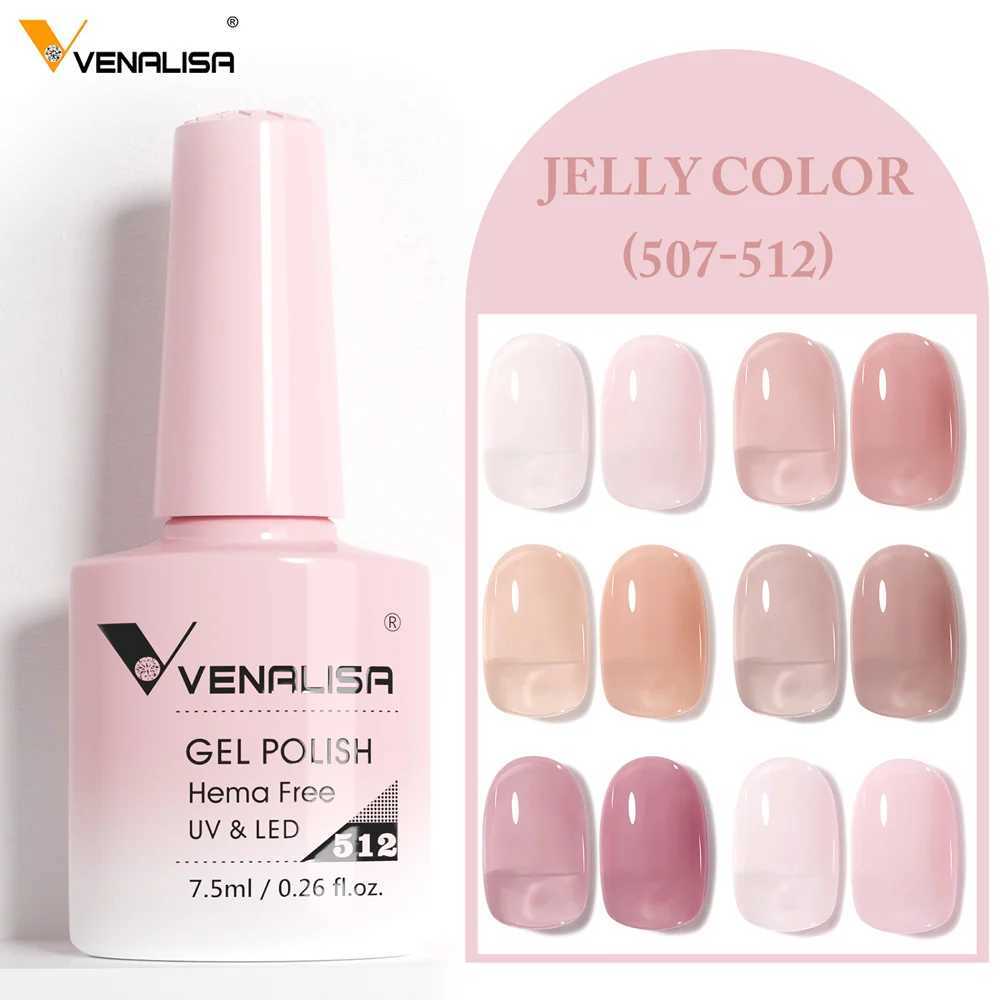 Venalisa HEMA FREE Nail Gel Polish Glitter Gorgeous Full Coverage Soak Off UV LED French Nail Jelly Nude Pink Collection 7.5mlM240814