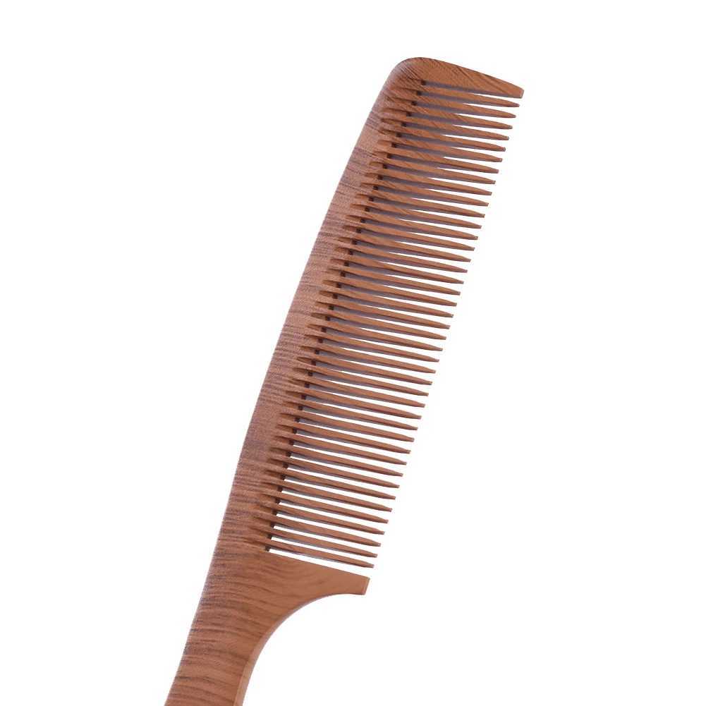 1 natural wood comb anti-static handmade fine teeth comb massage head classic comb design hair care tool W240813