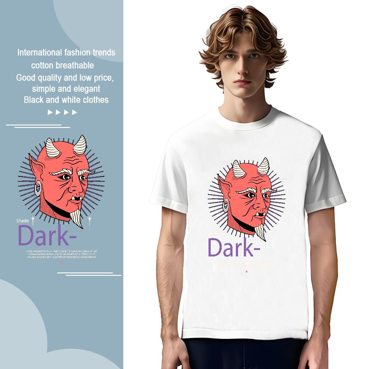 Mens T Shirts 100% Cotton 230g portrait Casual Short Sleeve Soft Skull Tshirt for Man Woman Designer Fashion Brand Tops