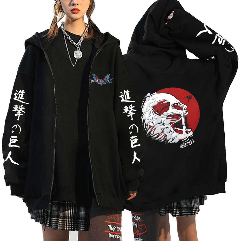 Attack Anime On Titan Men Women Zip Hoodies Yeager Eren Printed Hooded Plus Size Sweatshirt Haruku Winter Warm Pullover
