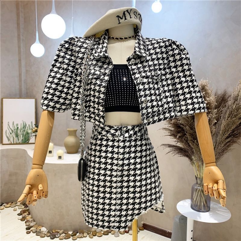 Women Fashion Frayed Hem Tweed Cropped Jacket Coat Vintage Long Sleeve Snapbutton Female Outerwear Chic Tops 230309