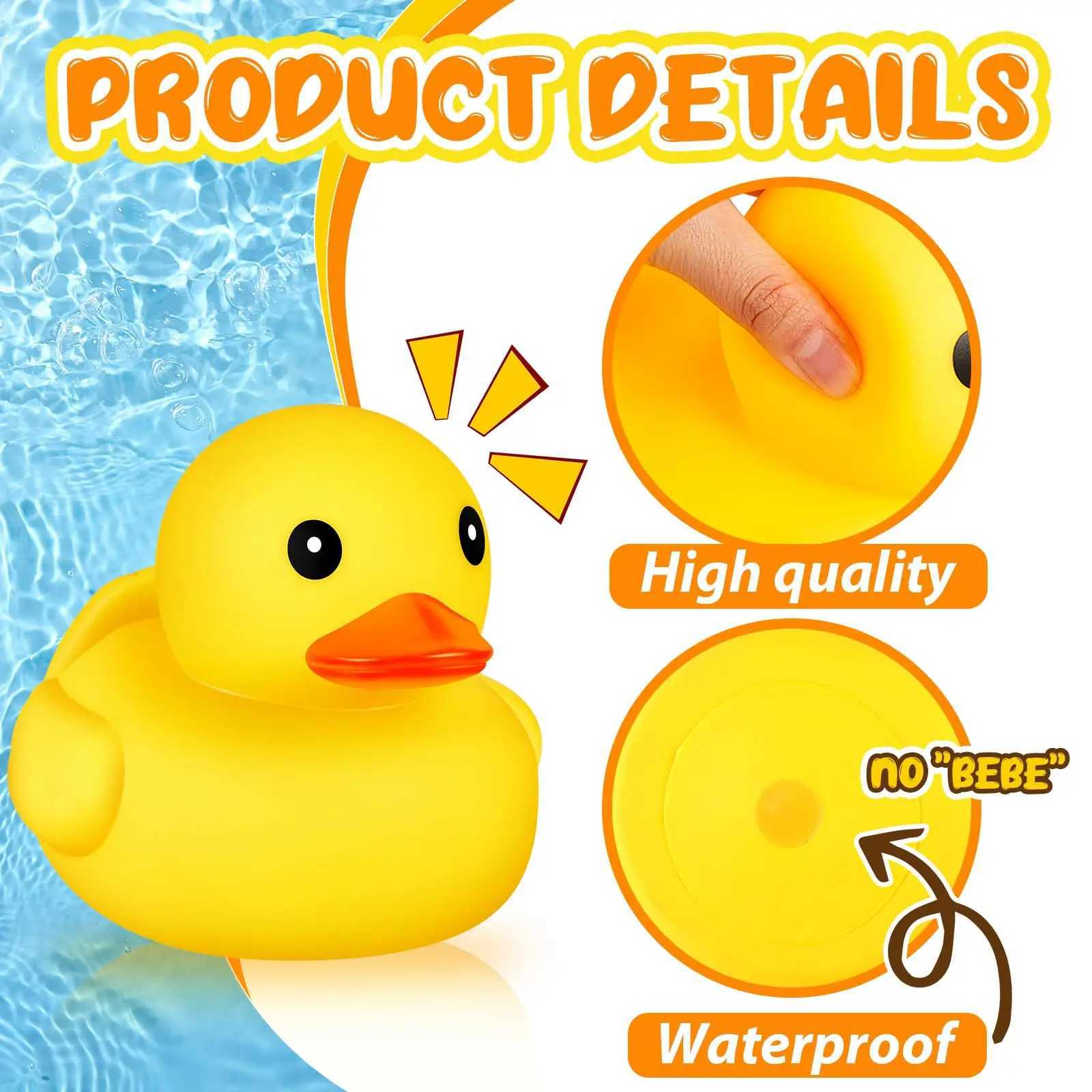 1/2 Pcs Rubber Duck 10.2 Inch Duck Bath Toy Giant Rubber Duck Large Rubber Ducky Bath Toy Squeaky Big Yellow Rubber Ducks Y240813