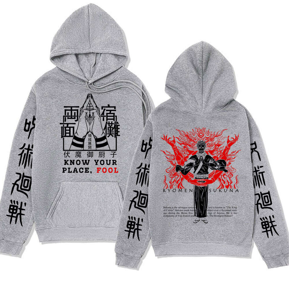 Sukuna Ryomen Jujutsu Kaisen Manga Hoodie for Men Popular Anime Hooded Sweatshirts Winter Spring Plus Size Casual Street Hoody