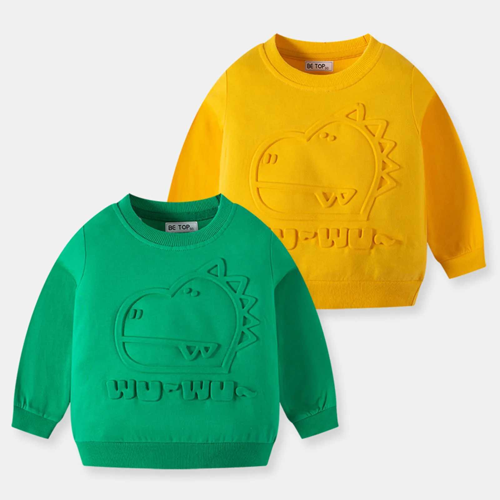 Kids Toddler Baby Girls Boys Autumn Winter Crew Neck Dinosaur Cartoon Print Cotton Long Sleeve Sweatshirt Hoodie Big Hood HoodieY240814