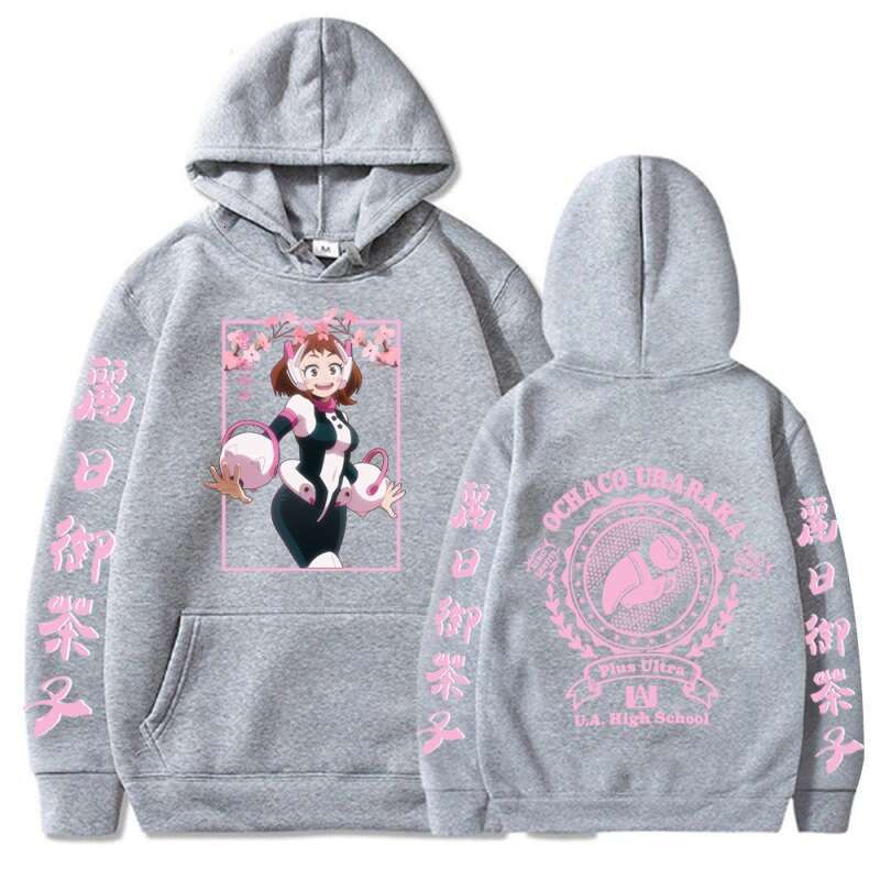 My Anime Hero Academia Ochaco Uraraka Graphic Print Hooded Plus Size Hoodie Women Sweatshirts Haruku Female Pullover Clothing