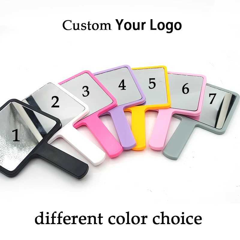 Factory wholesale custom mirrors private labels portable square handheld mirrors cute small mirrors for daily cosmetics W240813