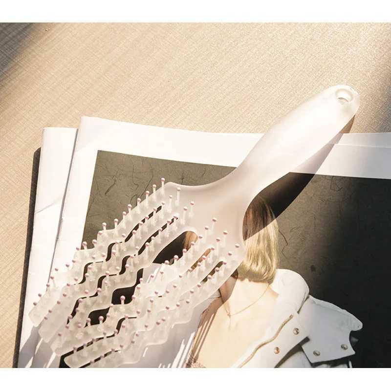 Hair scalp massage comb six claw hollow hair brush anti-static wet curling hair remover nylon salon hair styling tool W240813