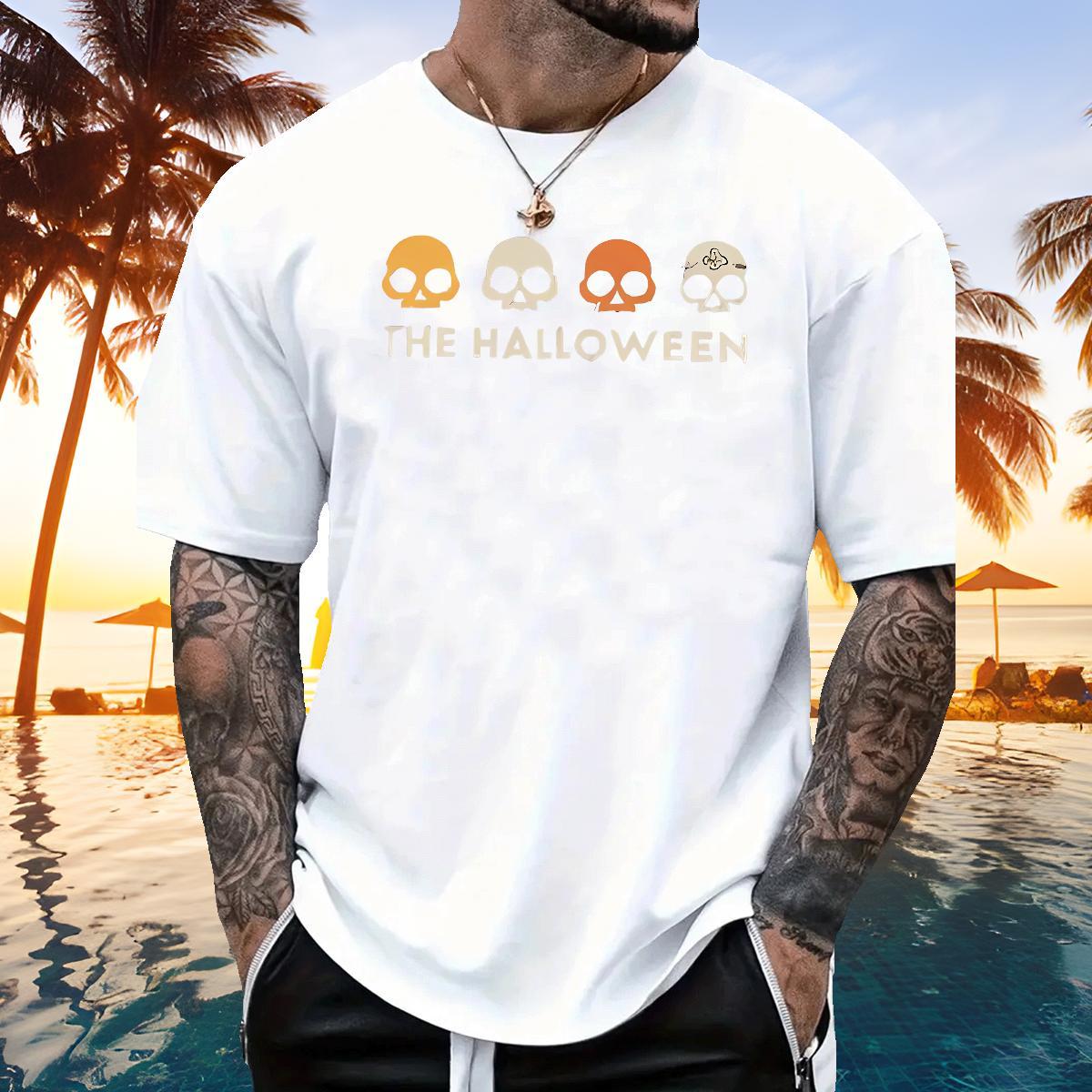 TOP Quality T-Shirts halloween Breathable Short Sleeve Sport Cartoon Printing L-4XL 230g Cotton Tshirts Wholesale Polos