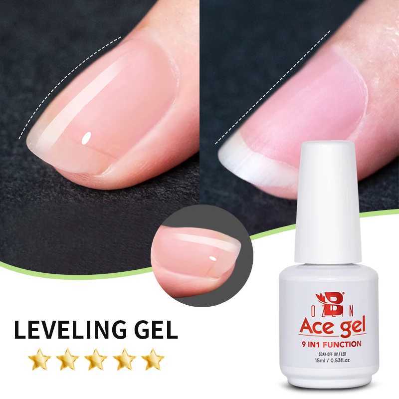 BOZLIN 15ML Ace Gel 9-in-1 Nail Glue Gel Nail Polish Thickness Transparent Semi Permanent Function UV Gel Soak Off Nail ArtM240814