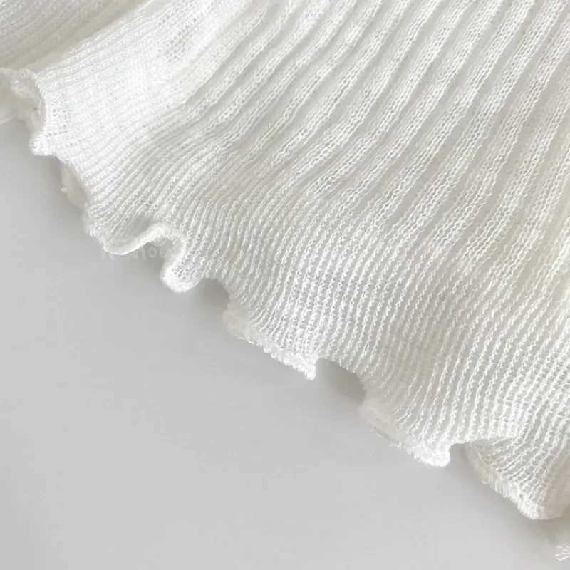 2024 Summer Childrens Clothing Baby Girls Open Knitted Woolen Sweater Cute Macaron Knitted Sunscreen Jacket Ultra Thin Breathable 1-10y W240813