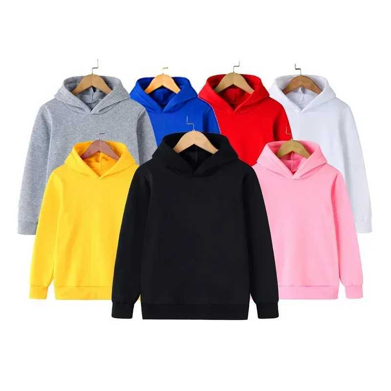 Fashion Kids Boy Hooded Hoodies Childrens Hoodies Spring Autumn Girls Casual Sweatshirt Kid Solid Color Pillovers SweatshirtY240814