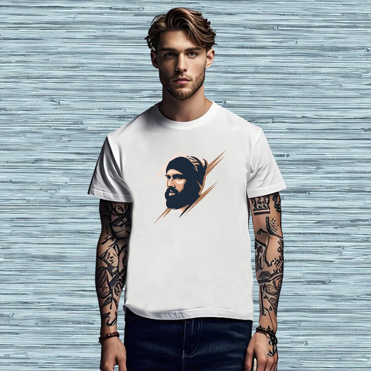 T Shirts Men 230g 100% Cotton portrait Casual Beach Short Sleeve O-Neck Black Oversized Couples T Shirts Fashion New Cool Design Polos