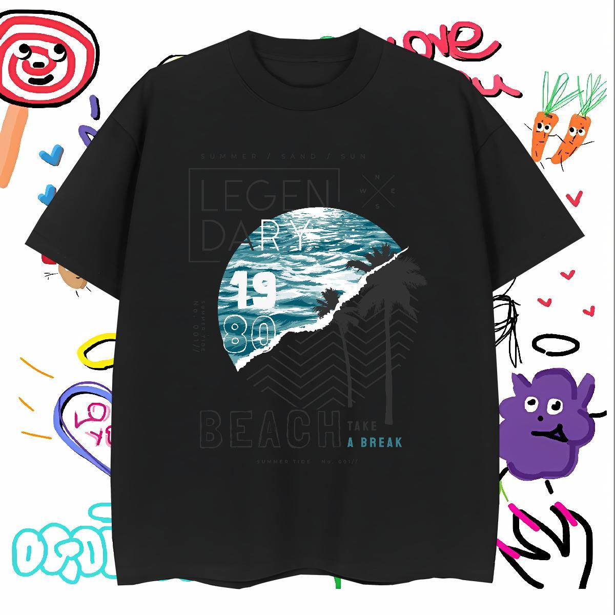 Cool Design tree T-Shirts for Men Casual Men Clothes T-Shirt 230g Pure Cotton Custom O-Neck Short Sleeve Custom Printing Tee Shirt
