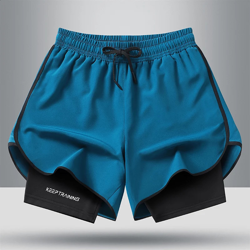 Unisex 2In1 Running Shorts Mens Summer Quick Drying Breathable Active Training Exercise Jogging Cycling Loosefit 24