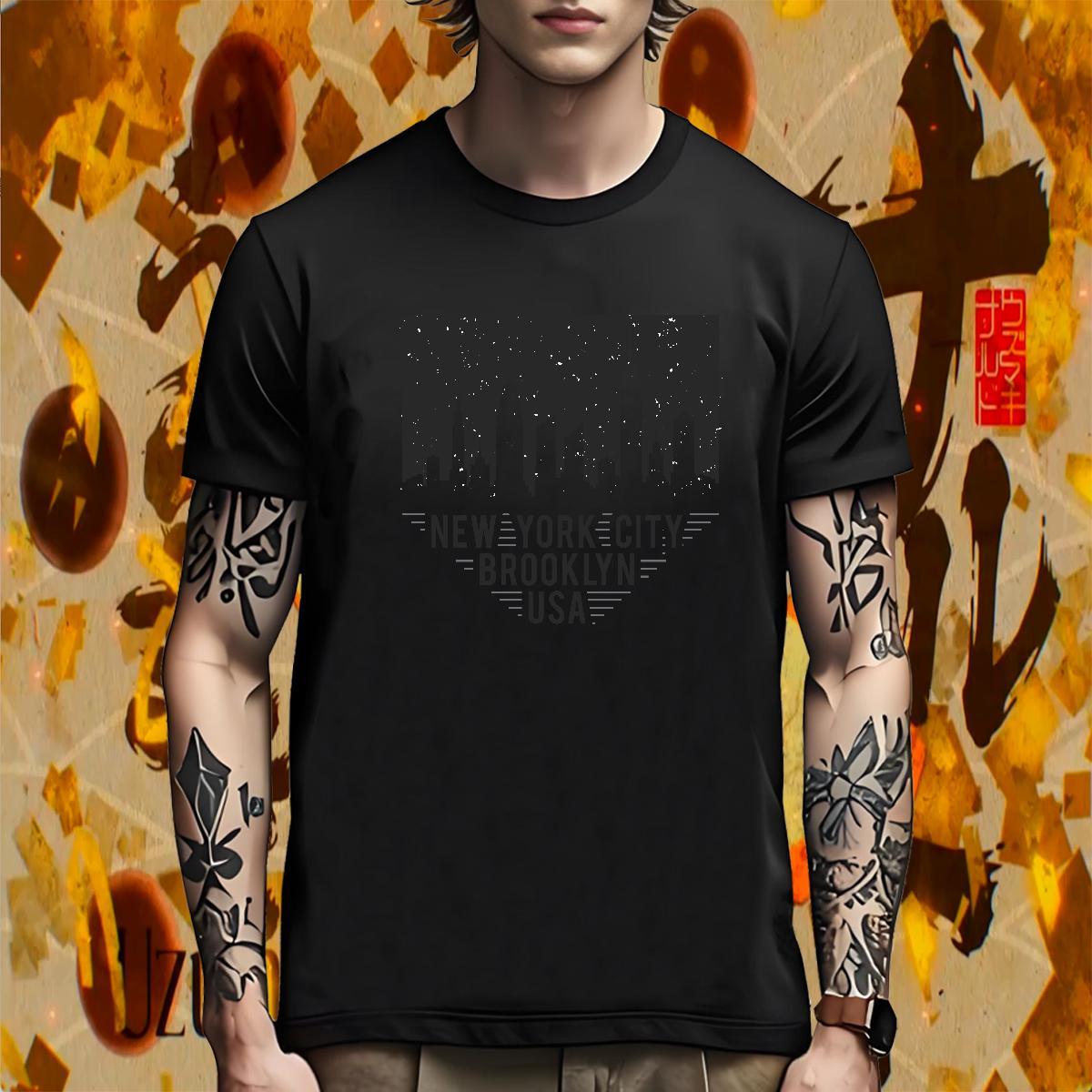 Comfortable T Shirt For Man Tall buildings Breathable Crew Neck Street Custom Printed 100% Cotton 230g Mens Tshirts DIY Customized Tee Shirt