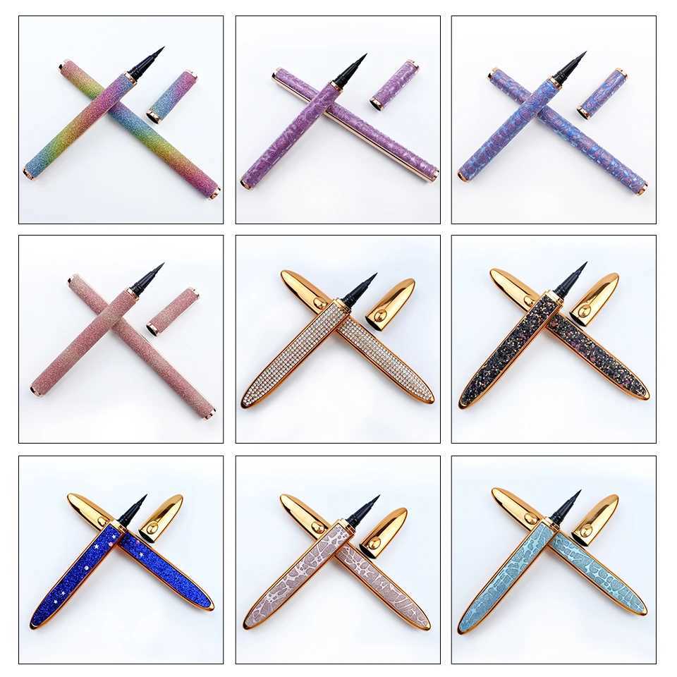 Makeup Eyeliner Wholesale 10/30pcs Magnetic Black Liquid Lash Glue Pen Cosmetics Eyeliner Pencil Y240813