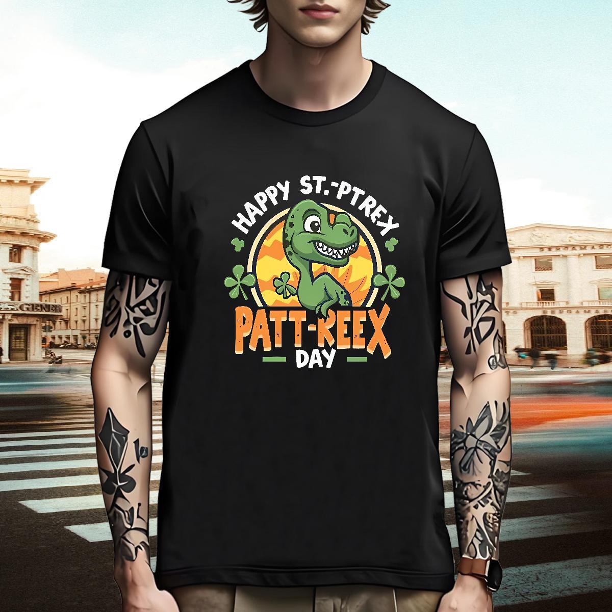 Designer T-Shirts for Men dinosaur Breathable Crew Neck Sport Graphic 230g Pure Cotton Men Clothes T-Shirt Fashion New Wear