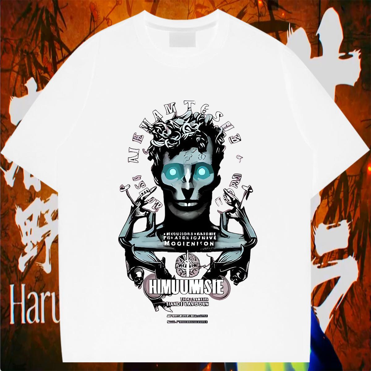 Mens T Shirts 230g Pure Cotton portrait High Street Hip Hop Breathable Crew Neck Custom Printing Tshirt for Man Woman 2024 New Designer Tshirts