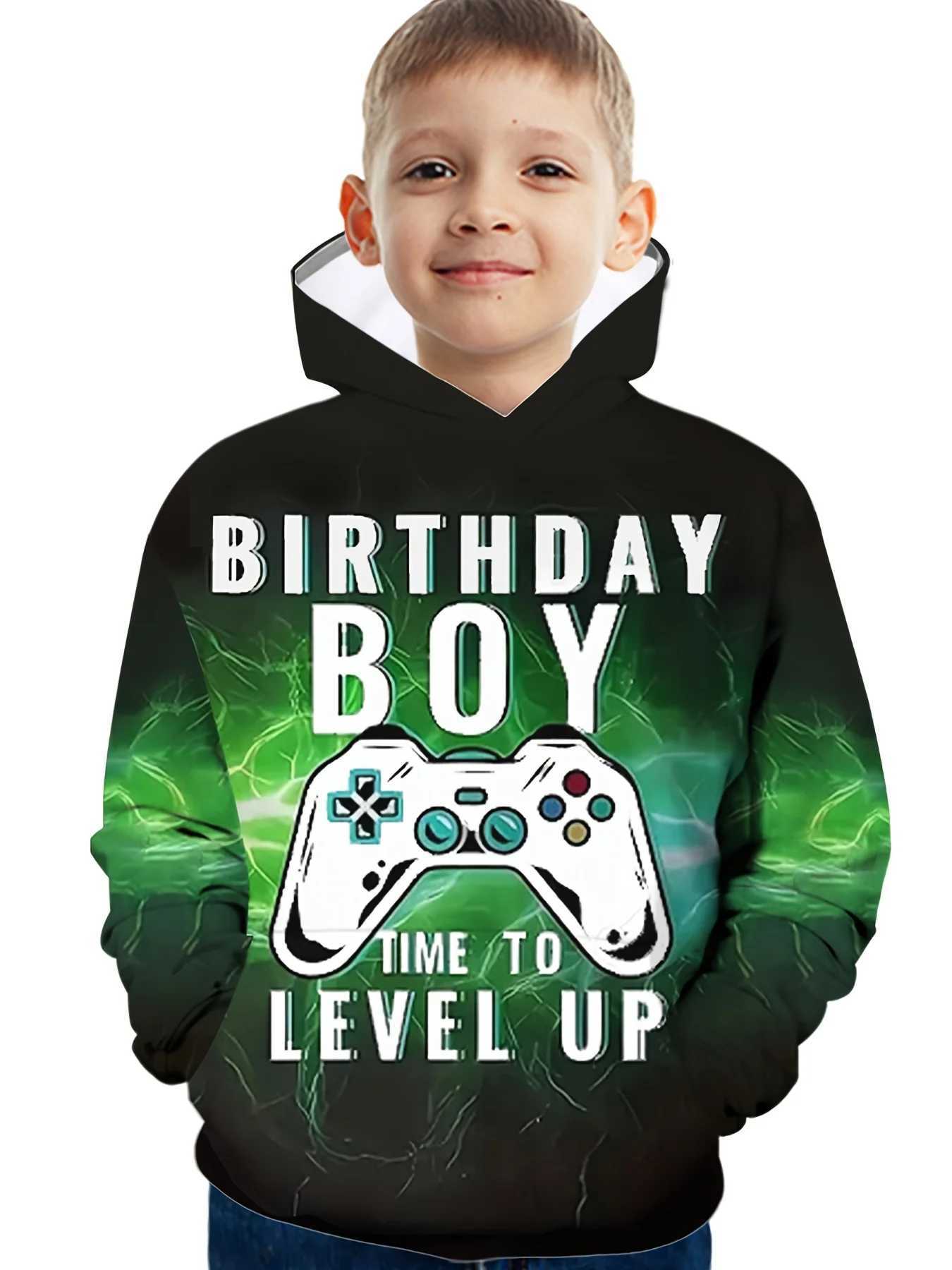 Colorful Gamepad 3D Print Boys Casual Long Sleeve Hoodies Boys Sweatshirt for Spring Fall Childrens Hoodie Tops Outdoor HoodiesY240814