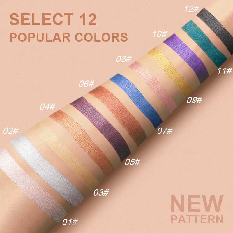 12 Color Shimmer Eyeliner Stick and Glitter Eyeshadow Pen Set with Sharpener - Womens Festival Gift Y240813