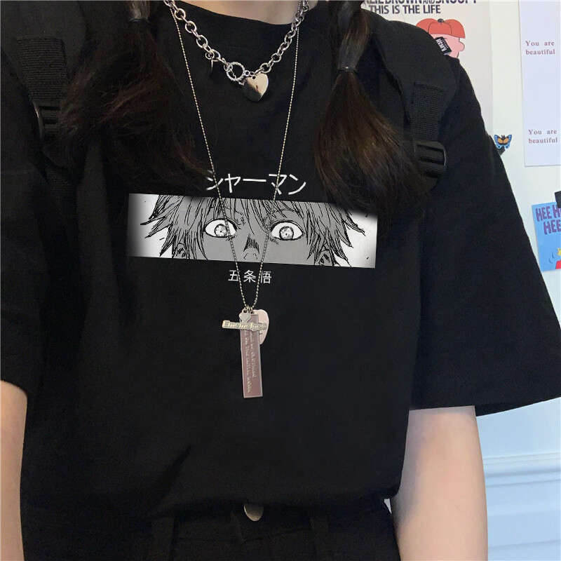Jujutsu Anime Kaisen Satoru Gojo Printed Plus Size Tshirt Men Women Hot Manga T-shirts Haruku Comfortable Unisex T Shirt