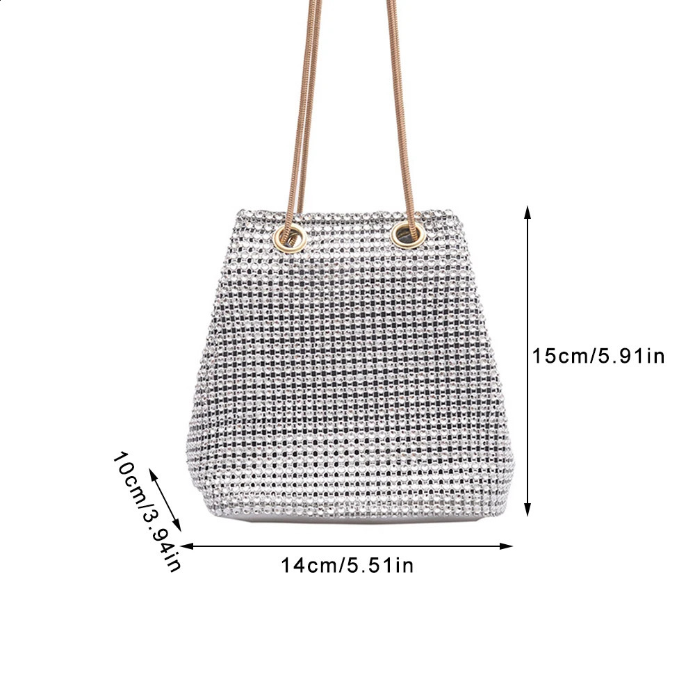 Elegant Women Rhinestones Evening Clutch Handbags Fashion Shiny Dinner Party Wedding Purses Shoulder Underarm Bag for Women 240813