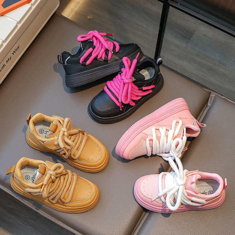 Sneakers 2023 Spring and Autumn New Style Cool Sports Shoes for Little Girls Breathable Board Shoes for Big Boys Soft soled Lightweight Yellow Shoes H