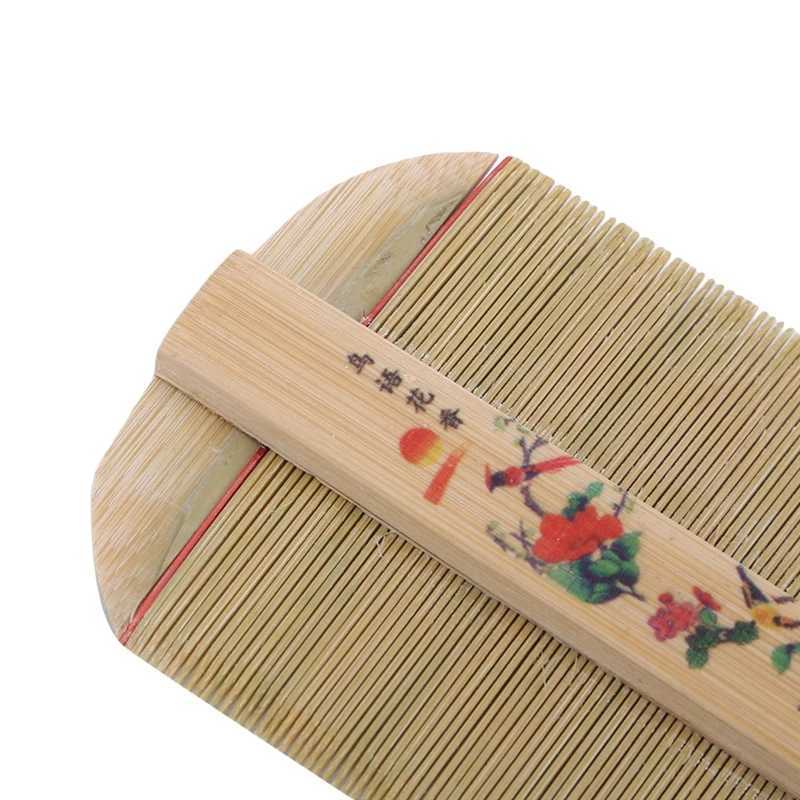 Chinese traditional bamboo double-sided lice comb handmade thick comb rose removal itching removal fleece comb W240813
