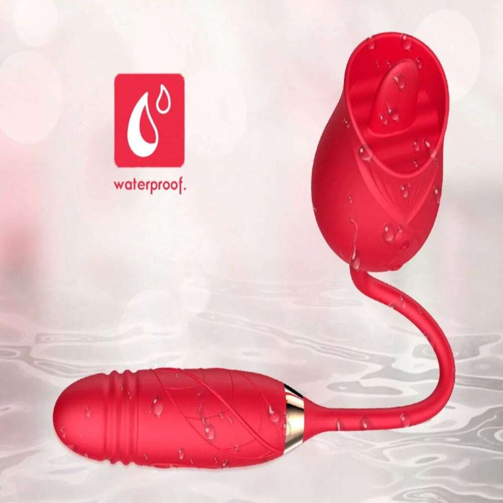 Rose Tongue Licking Thrusting Vibrator for Women G Spot Stimulator Nipple Clit Massager Adult Sex Toys Female Vibrators