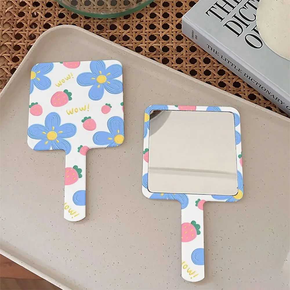 Handheld makeup mirror portable creative flower makeup tool ideal square makeup mirror for women W240813