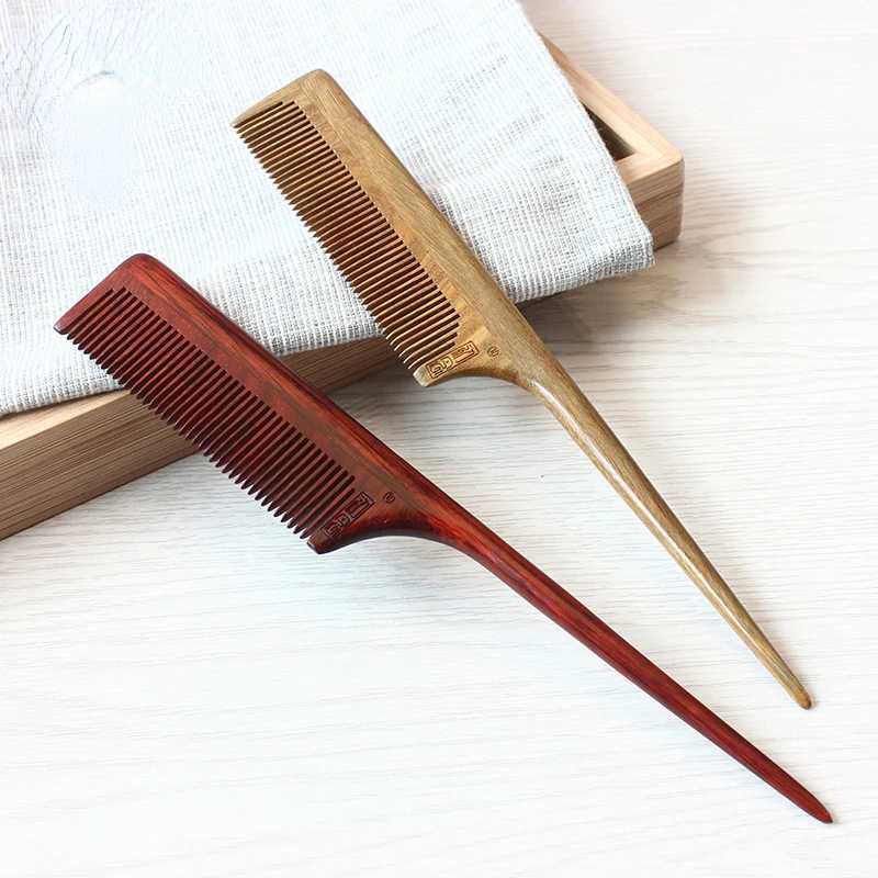 Wooden comb anti-static natural sandalwood comb portable hair salon mouse tail brush hair styling tool hair care hair comb W240813